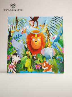Пакет подарочный "Джунгли" 38*38*20